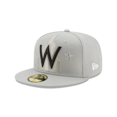 Washington Nationals Gorra | New Era MLB Logo Elements Tonal 59fifty Fitted Cap Mexico - Grises